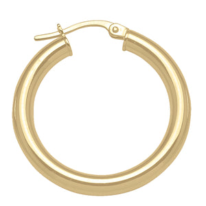 10K Yellow Gold Medium/Large Plain Hoops