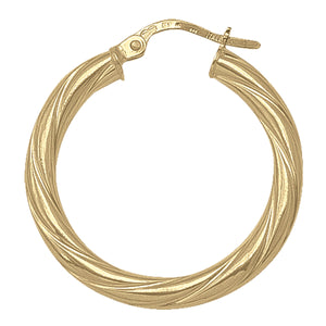 10K Yellow Gold Medium/Large Twist Hoops