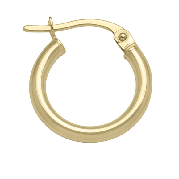 10K Yellow Gold Small Plain Hoops