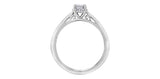 14k White Gold Emerald Cut Diamond Halo Engagement Ring