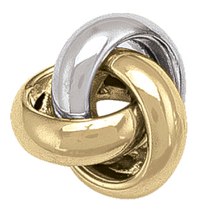 10K White/Yellow Gold Small Love Knot Stud Earrings