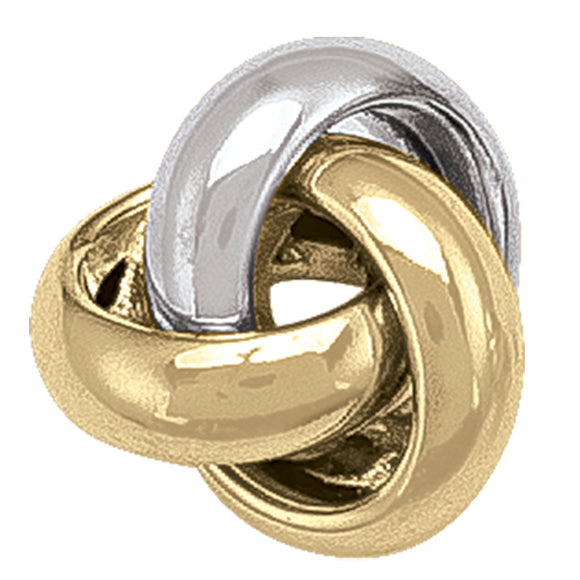 10K White/Yellow Gold Small Love Knot Stud Earrings