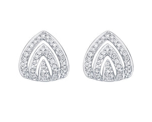 14K White Gold Diamond Fancy Stud Earrings