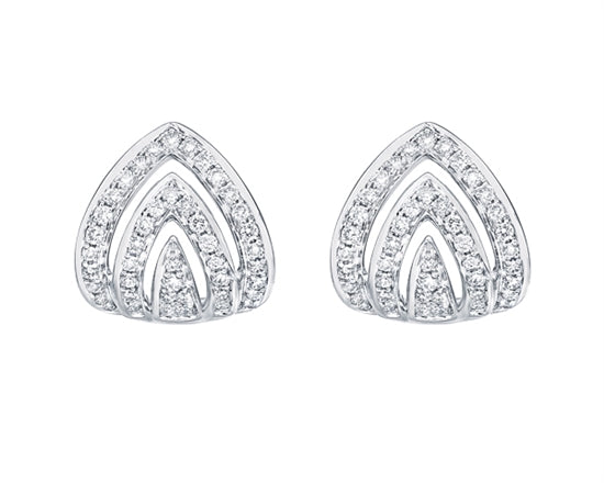 14K White Gold Diamond Fancy Stud Earrings