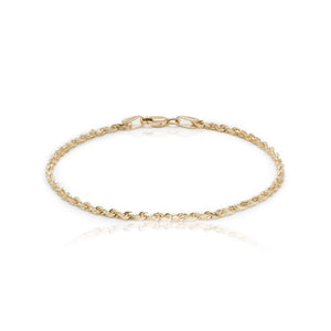 10K Yellow Gold 7" Solid Diamond Cut Rope Bracelet