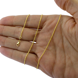 10K Yellow Gold 18" Solid Diamond Cut Rope Chain