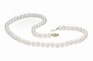 18" 7-7.5mm Knotted Fresh Water Pearl Strand with Sterling Easy Bean Clasp