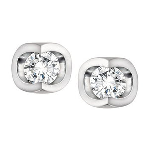 Forever Jewellery 10K White Gold tension-set Diamond Stud Earrings