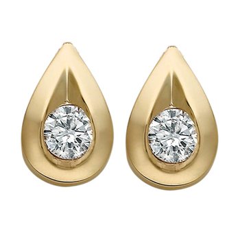 Forever Jewellery 10K Yellow Gold Tear Drop Stud Earrings